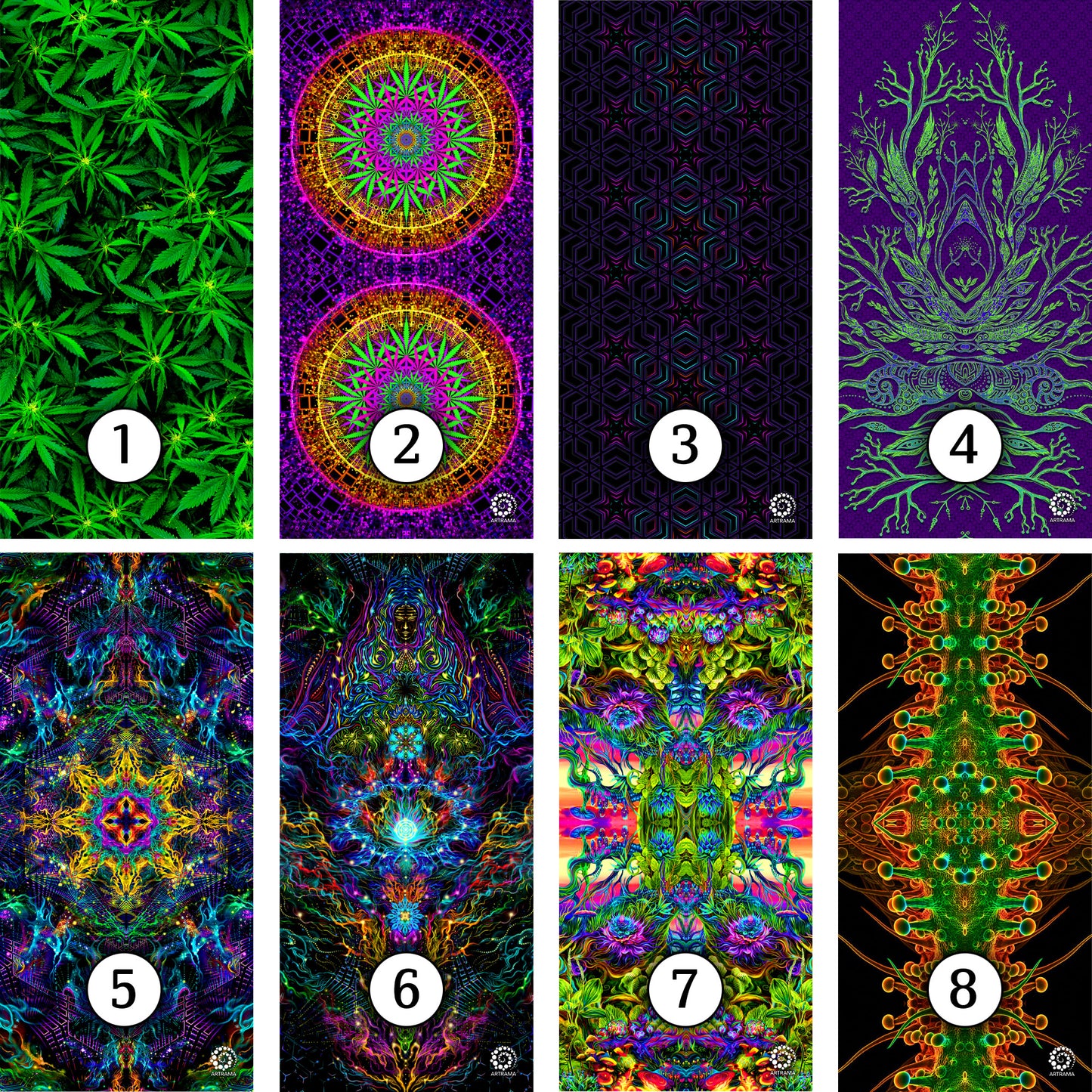 Succulent Neck Gaiters Blacklight UV Active - Artrama