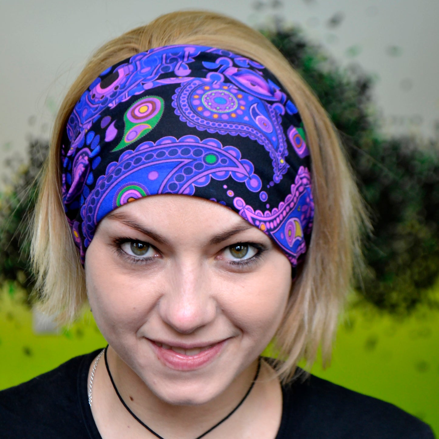 Purple Cucumbers Neck Gaiters Blacklight UV Active - Artrama