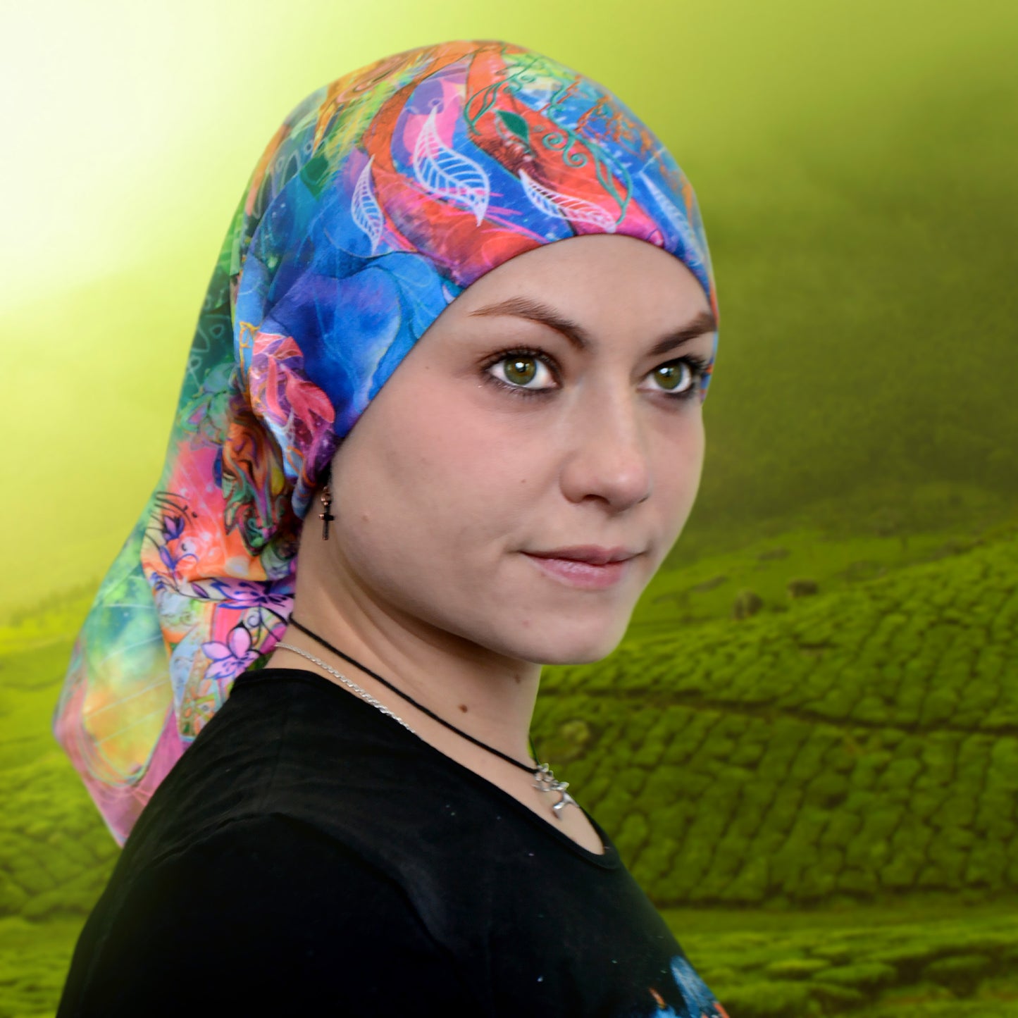 Pink Flowers Neck Gaiters Blacklight UV Active - Artrama