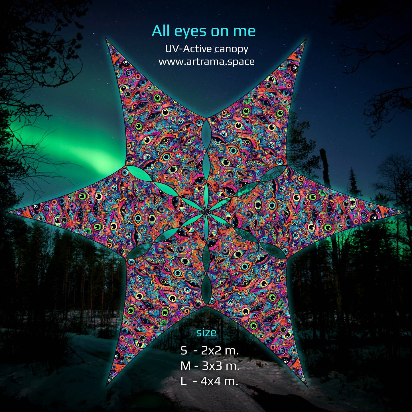 All eyes on me Canopy UV Active Blacklight Decor