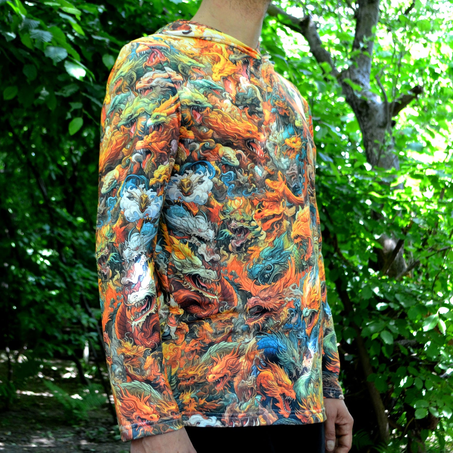 Asian Dragons Long sleeve Blacklight UV-active