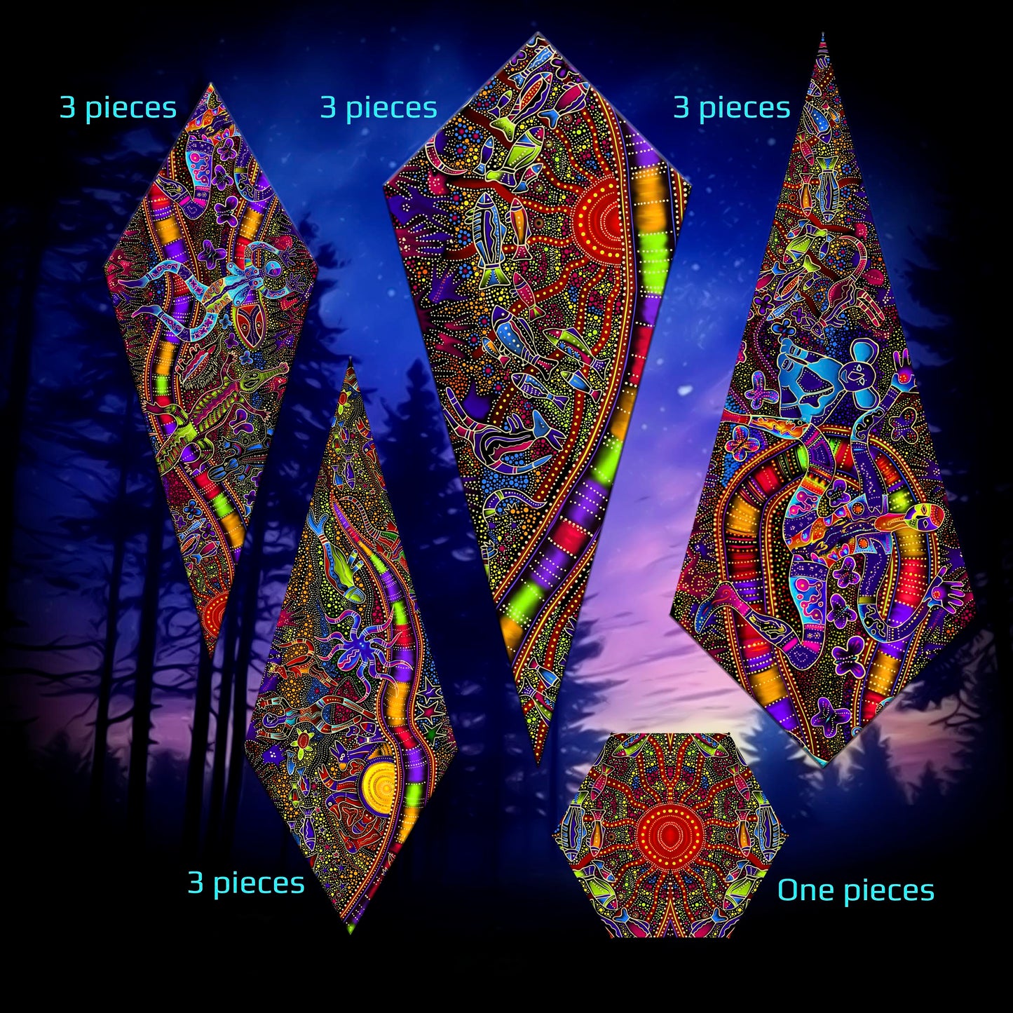 Tribal Australia Canopy UV-Active Blacklight
