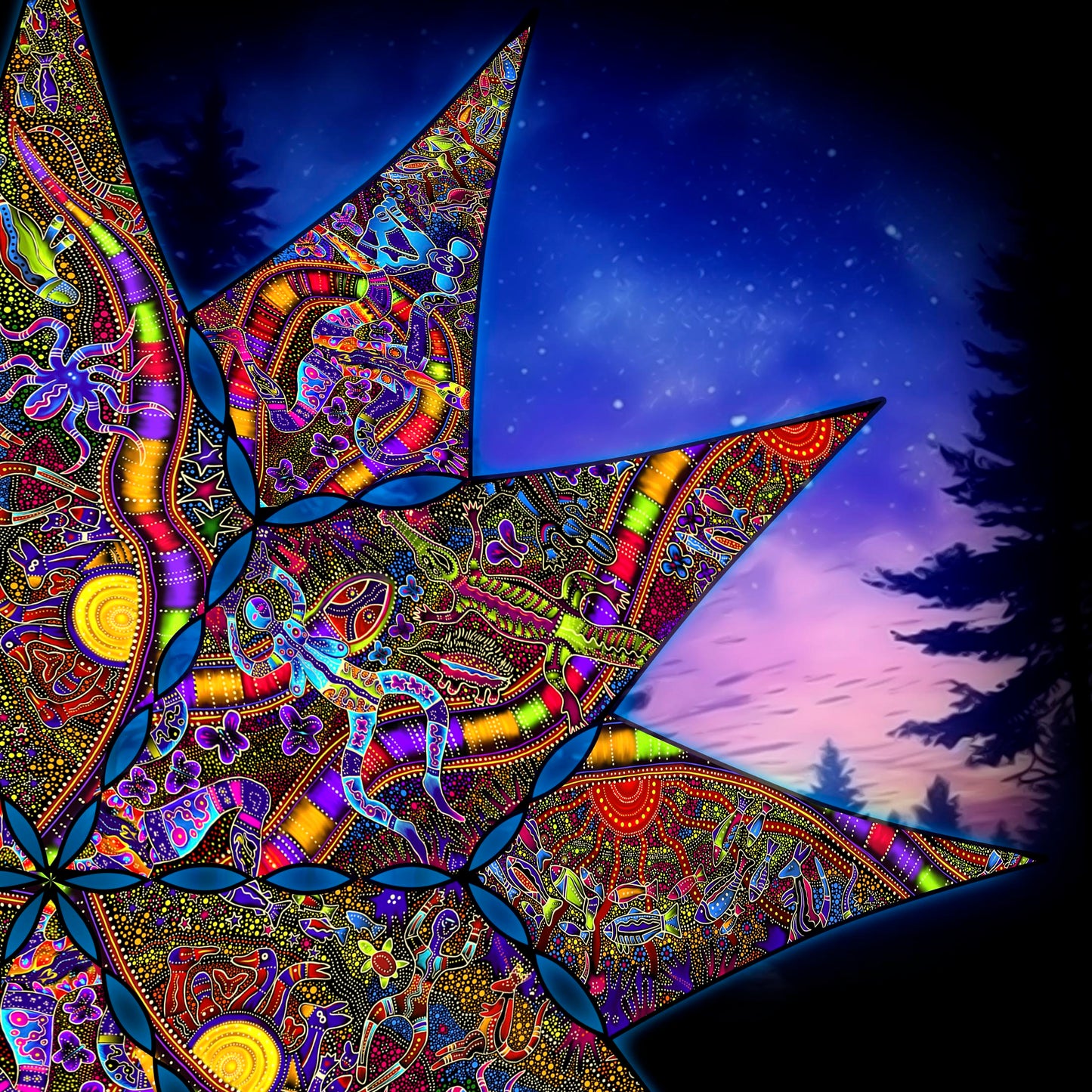 Tribal Australia Canopy UV-Active Blacklight