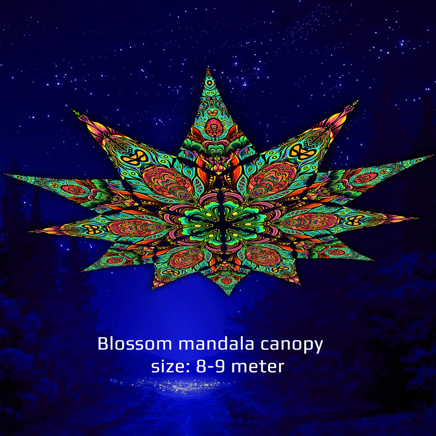 Blossom Mandala Canopy UV-Active Blacklight