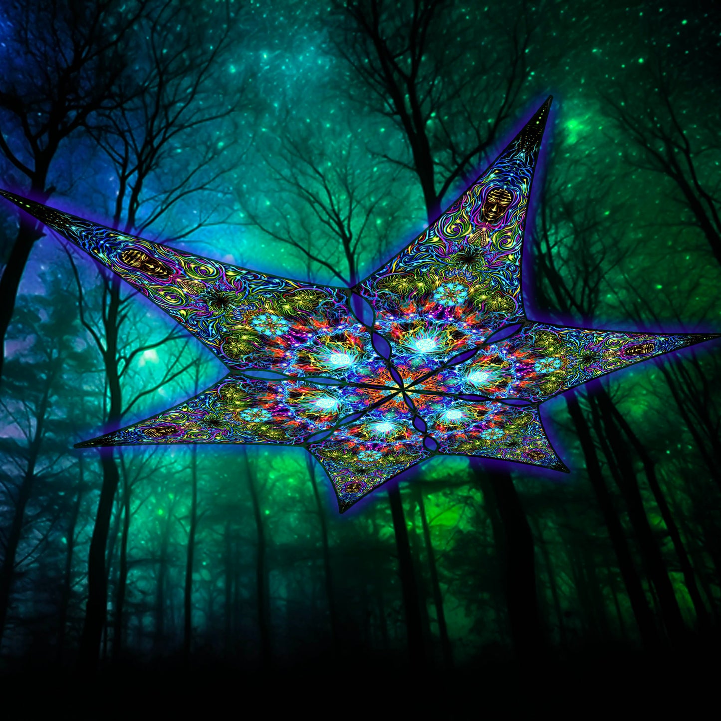 Lotus Canopy UV Active Blacklight Decor