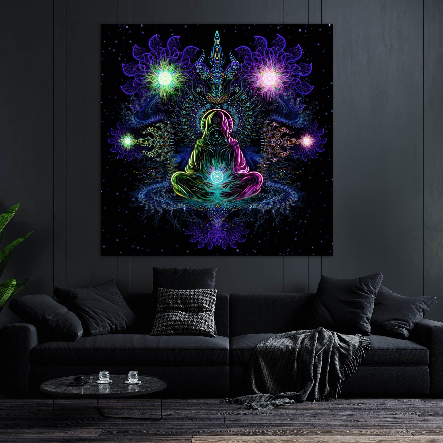 Deep of space UV active Blacklight Backdrop - Artrama