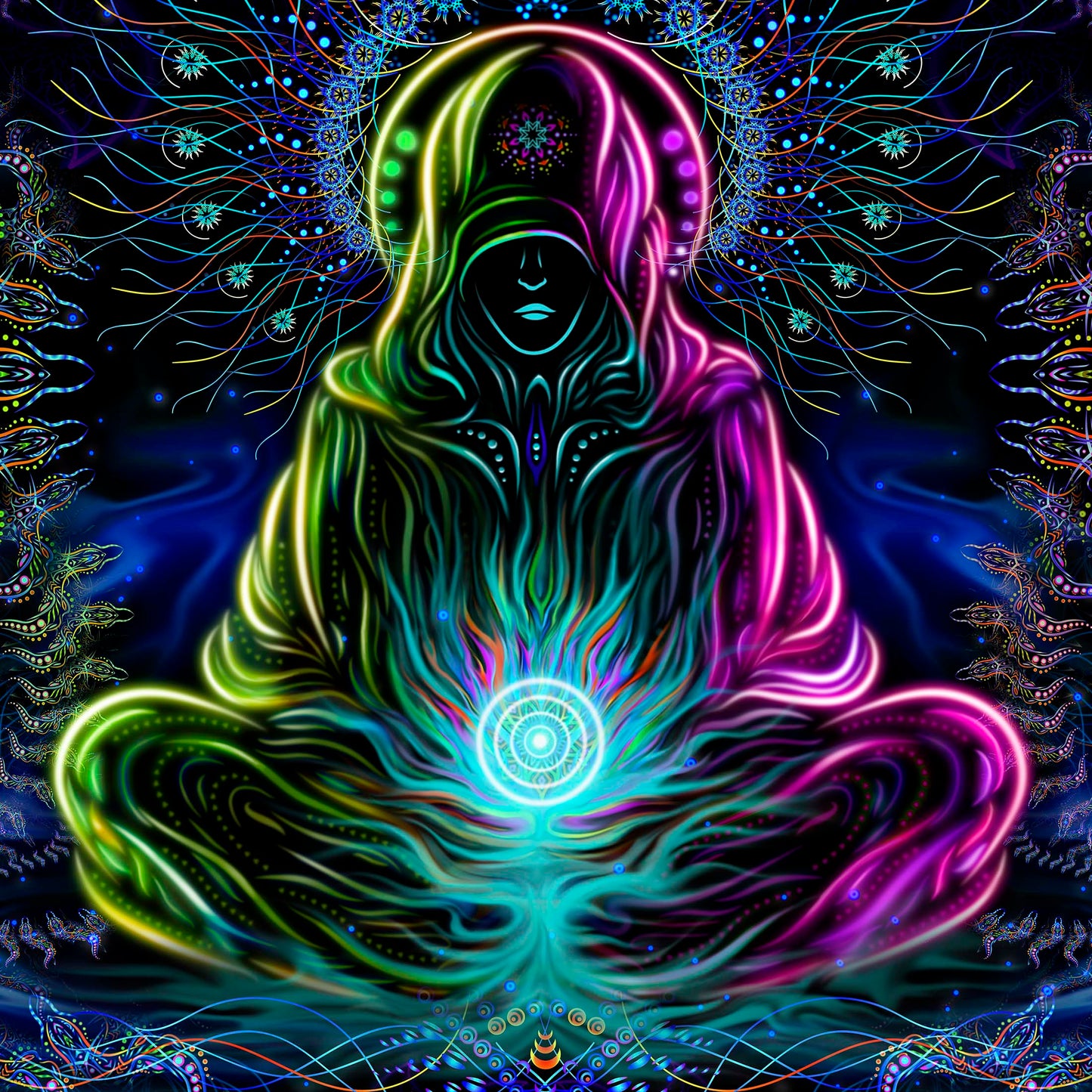 Deep of space UV active Blacklight Backdrop - Artrama