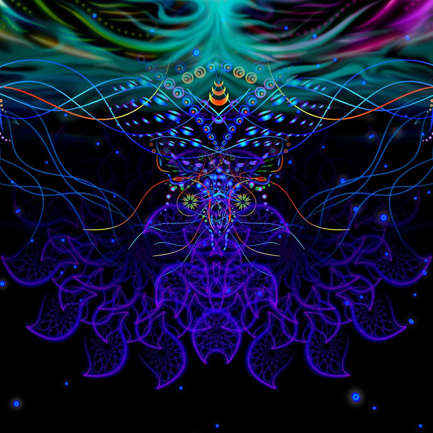 Deep of space UV active Blacklight Backdrop - Artrama