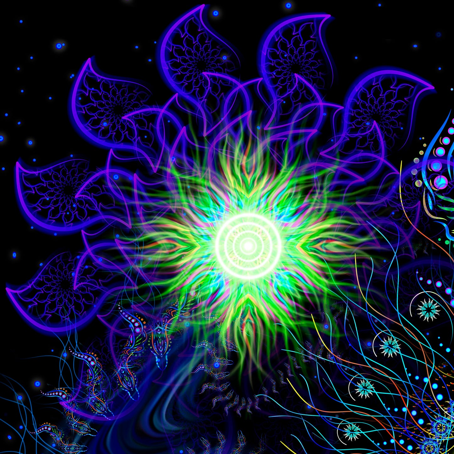 Deep of space UV active Blacklight Backdrop - Artrama