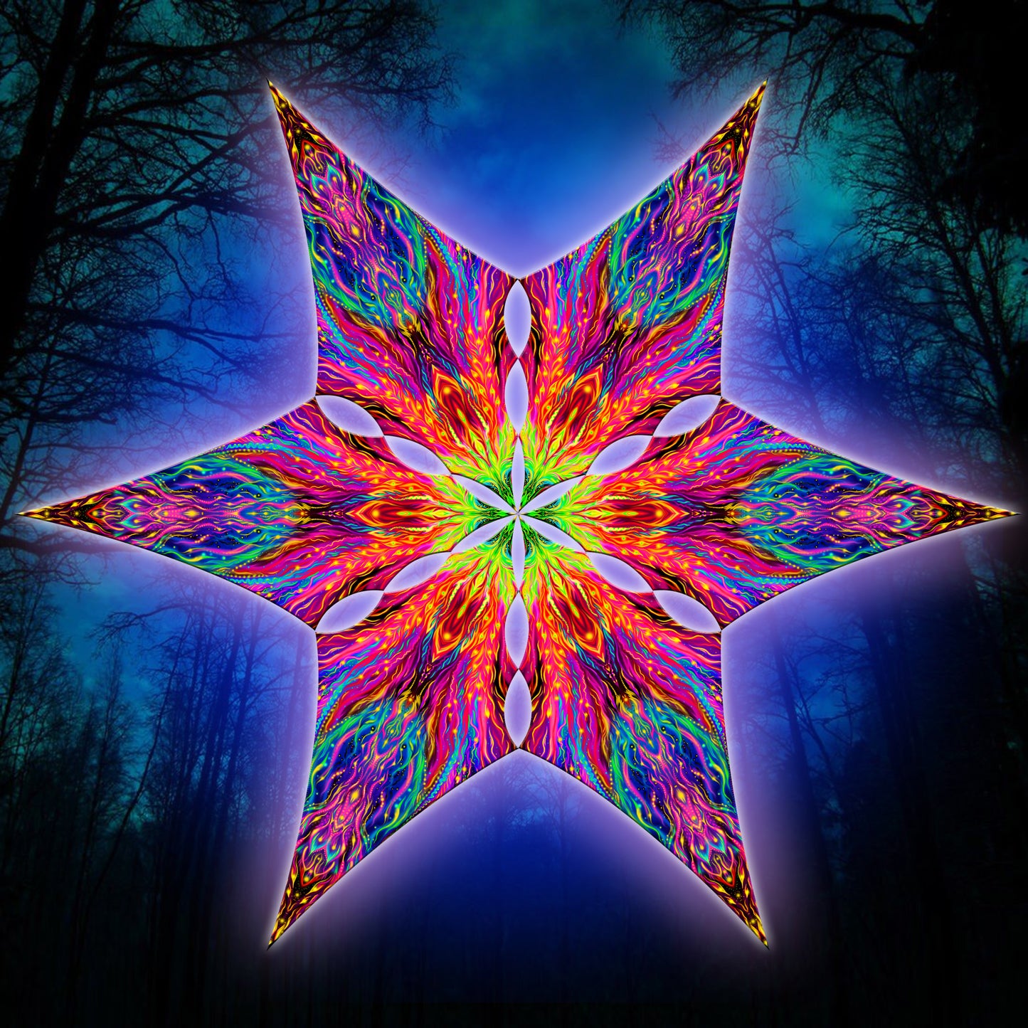 Energy Pulse Canopy UV-Active Blacklight Decor