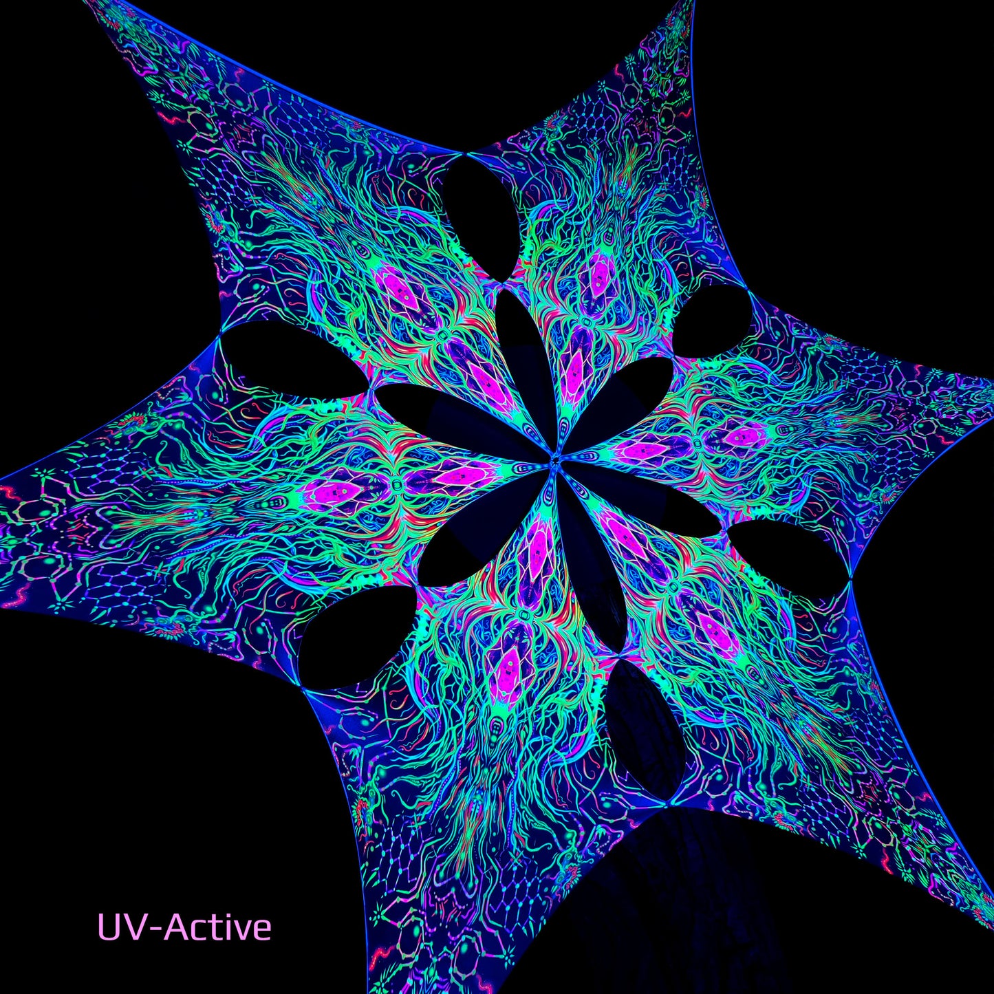 Fern Flower Canopy UV Active Blacklight Decor