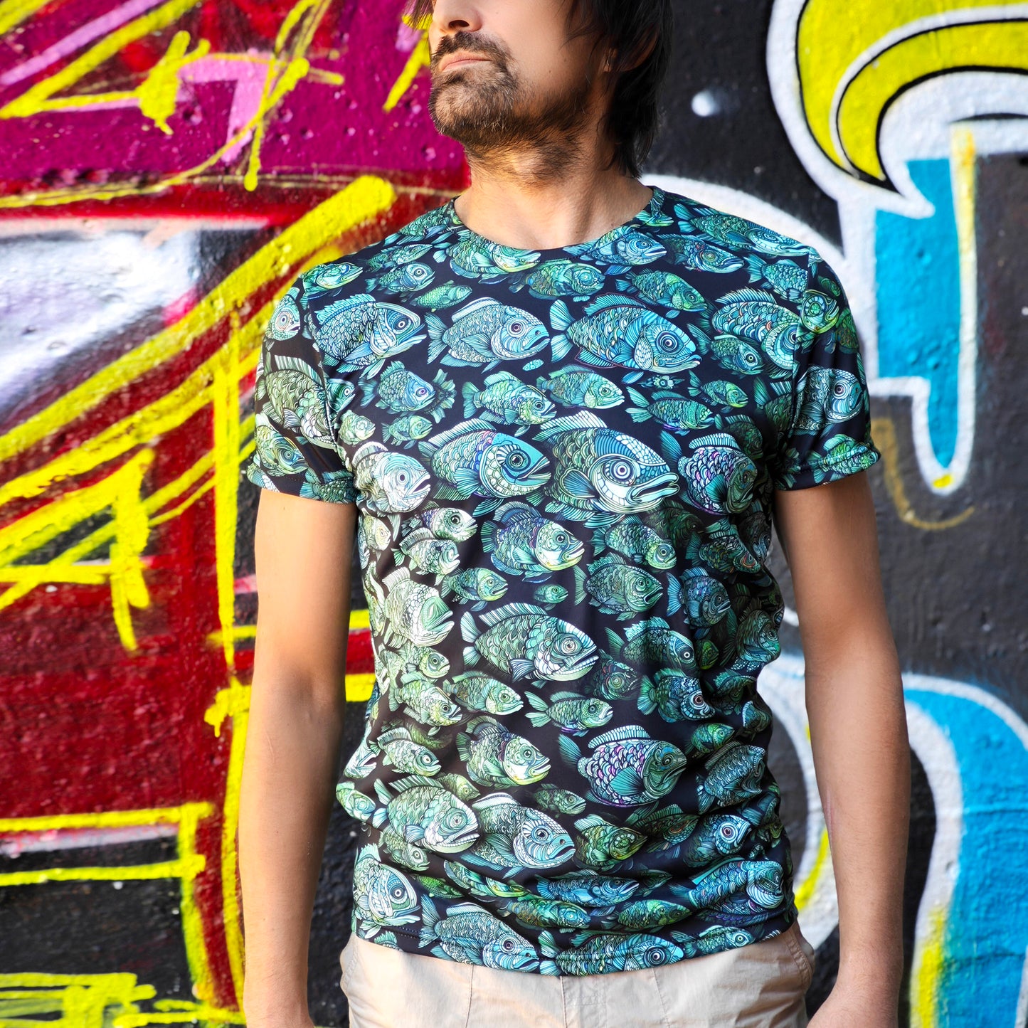 Fish Blacklight UV active T-shirt