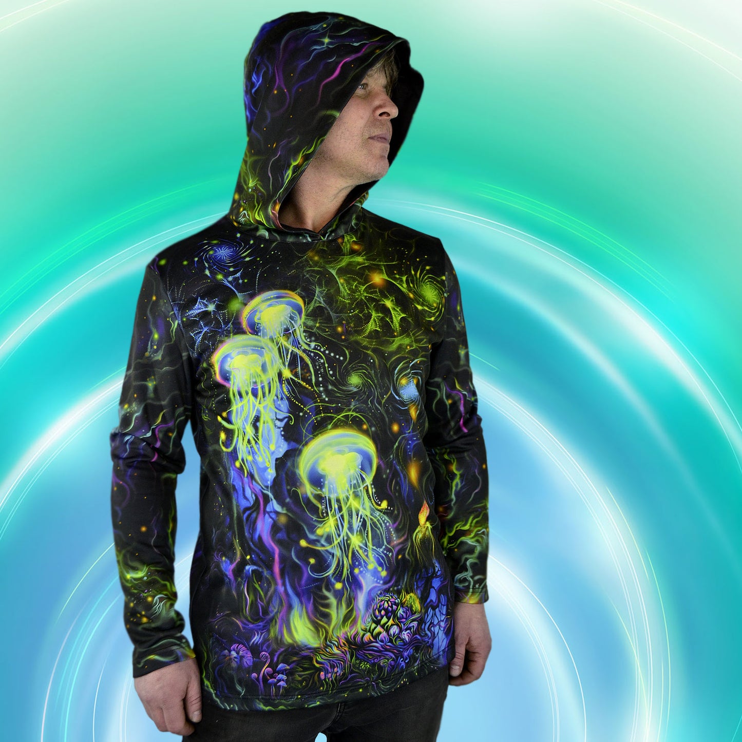 Jellyfish Long sleeve UV-active Blacklight - Artrama