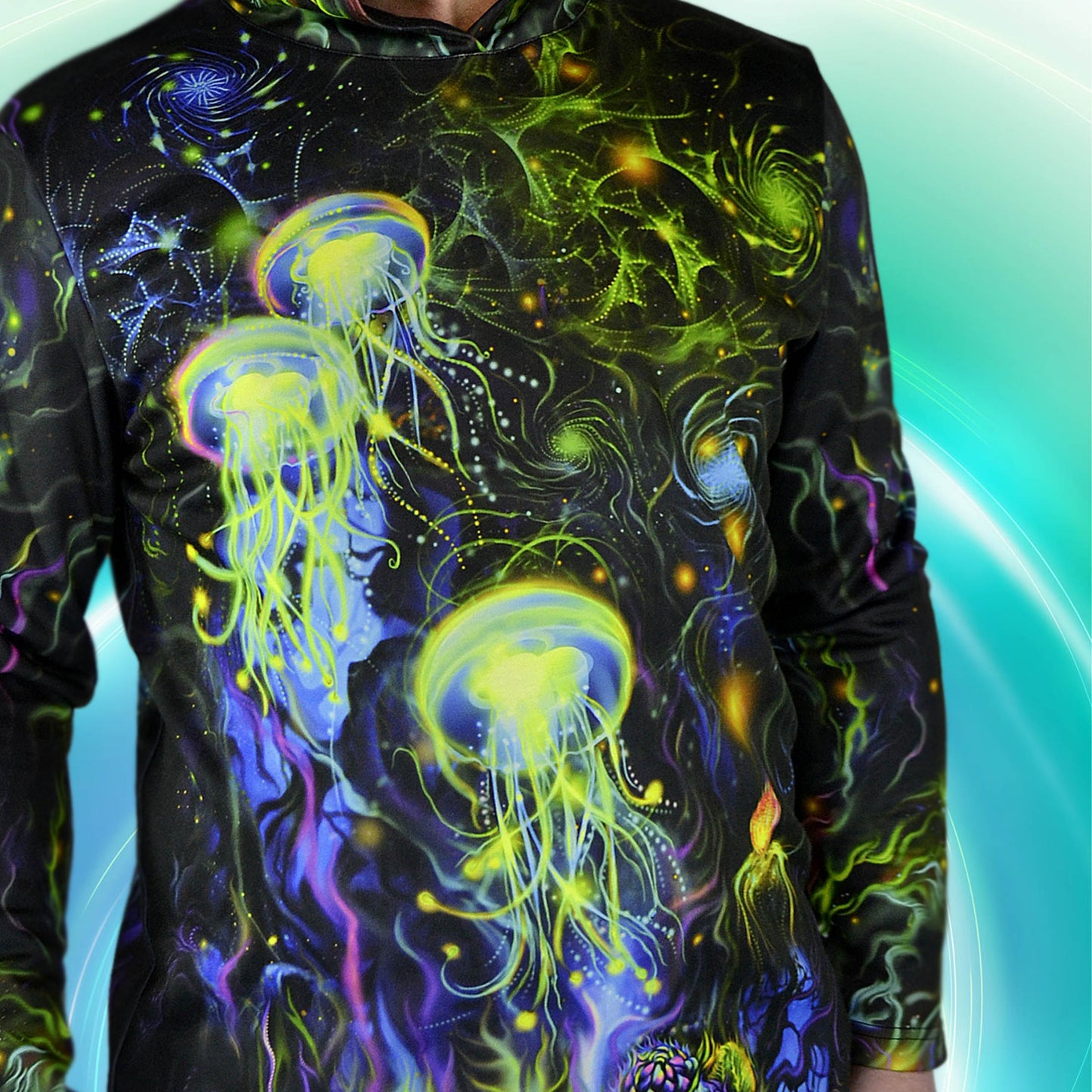 Jellyfish Long sleeve UV-active Blacklight - Artrama