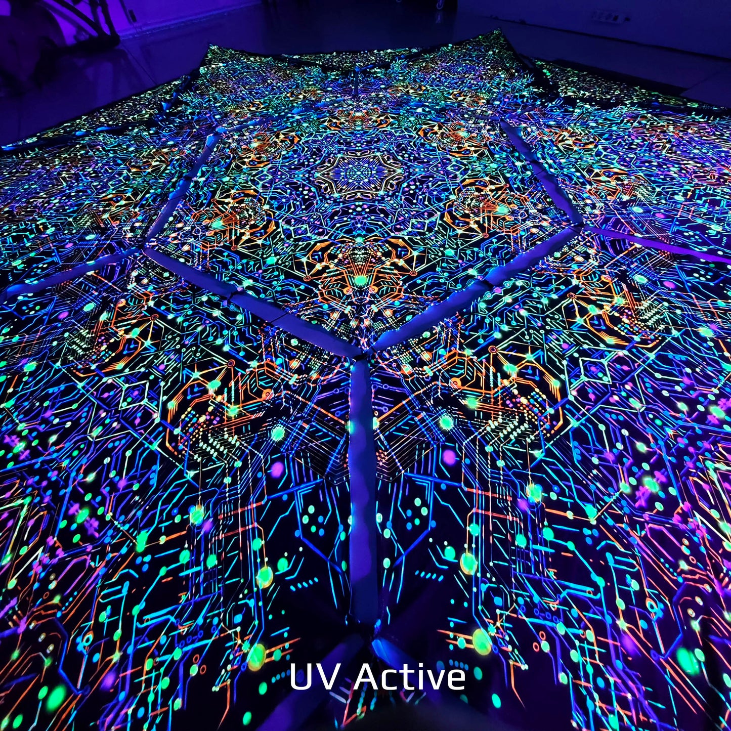 Kaleidoscope Canopy UV-Active Blacklight Decor