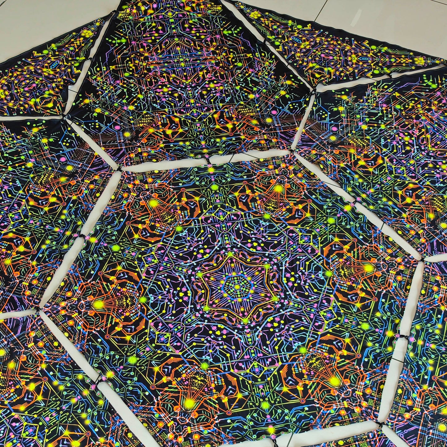 Kaleidoscope Canopy UV-Active Blacklight Decor
