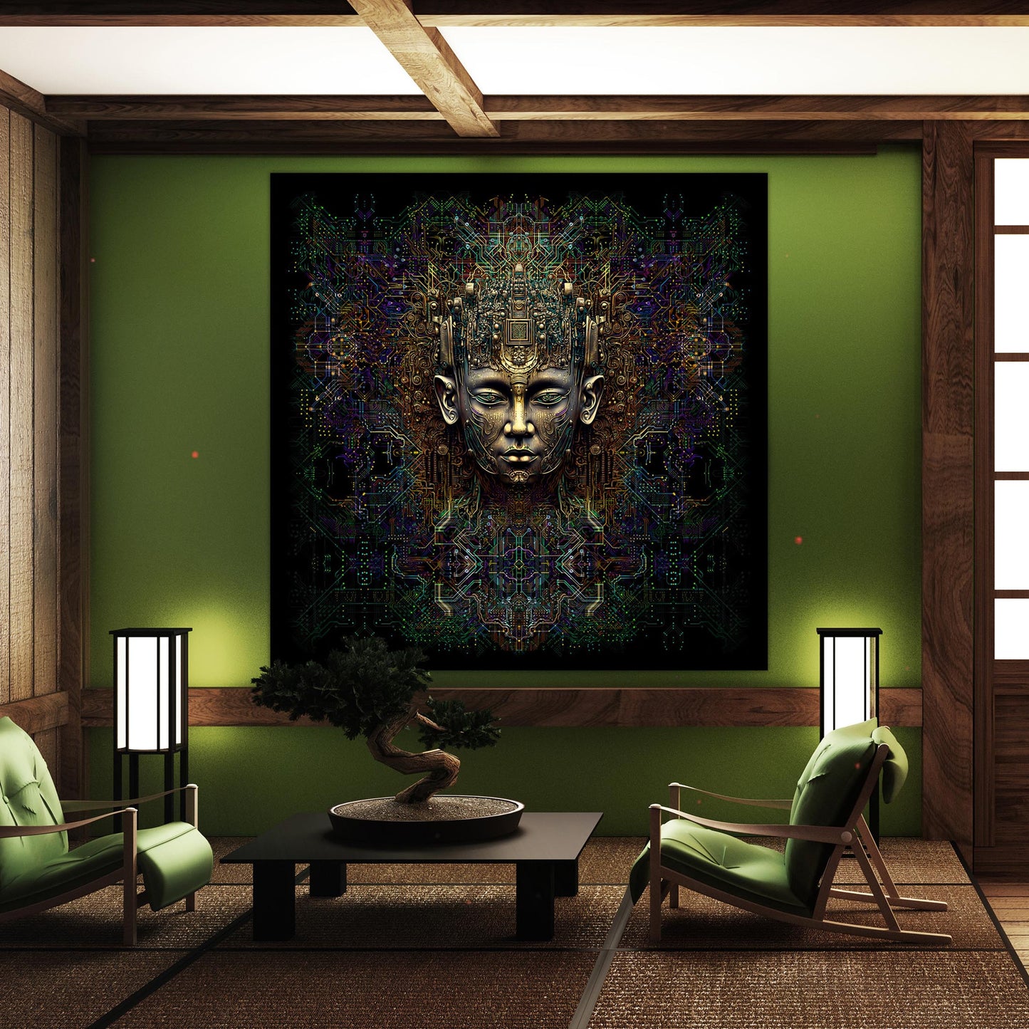 Mind Processor Buddha Backdrop UV-Active Blacklight - Artrama