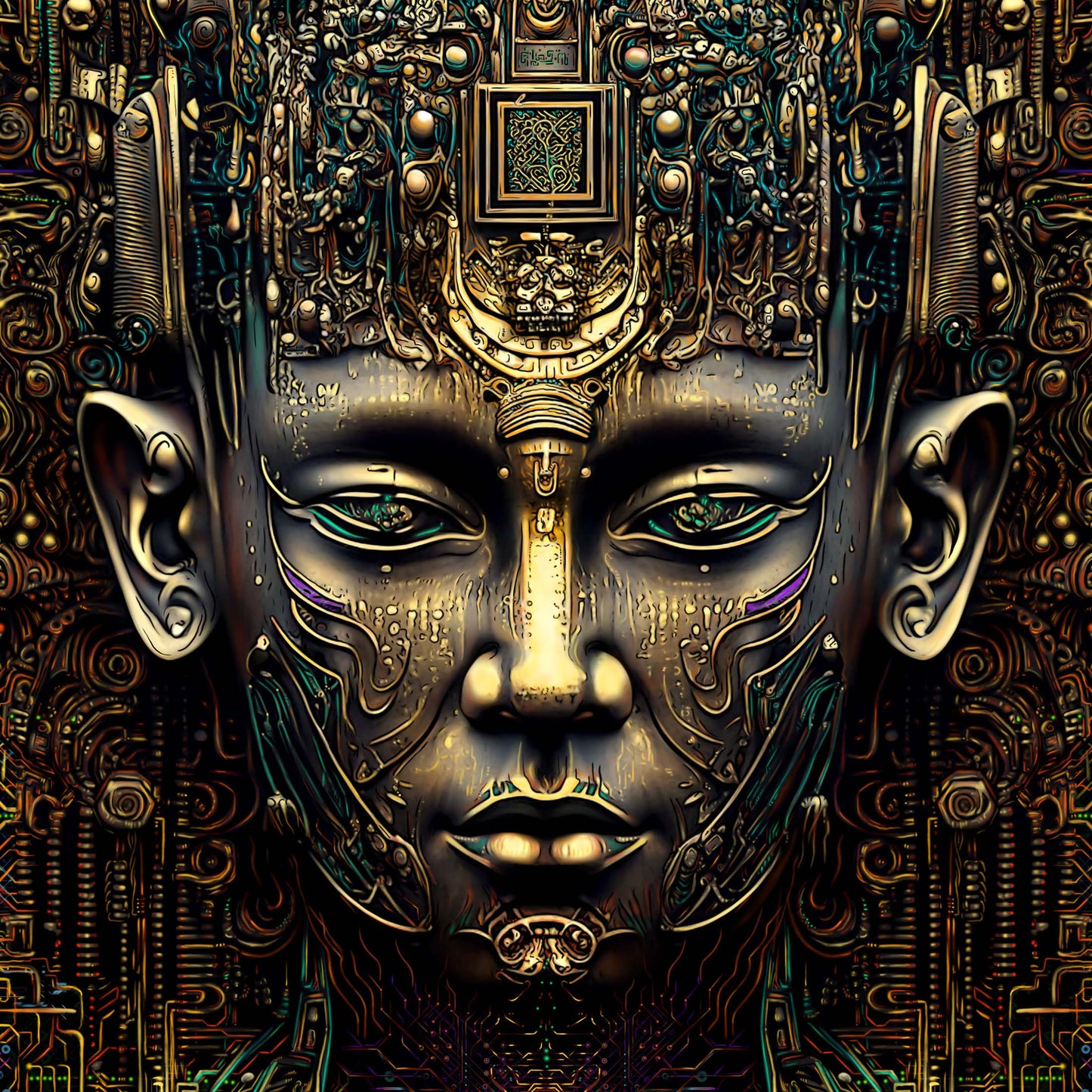 Mind Processor Buddha Backdrop UV-Active Blacklight - Artrama