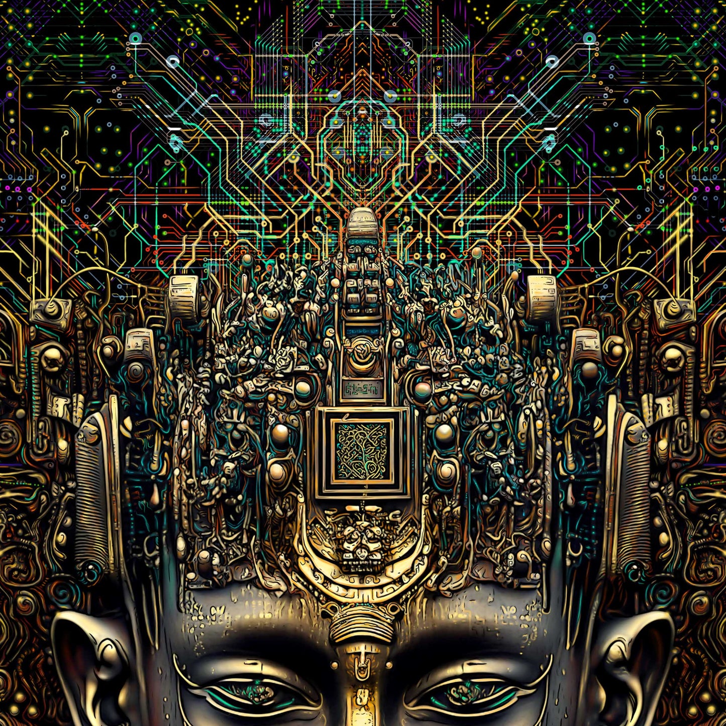 Mind Processor Buddha Backdrop UV-Active Blacklight - Artrama