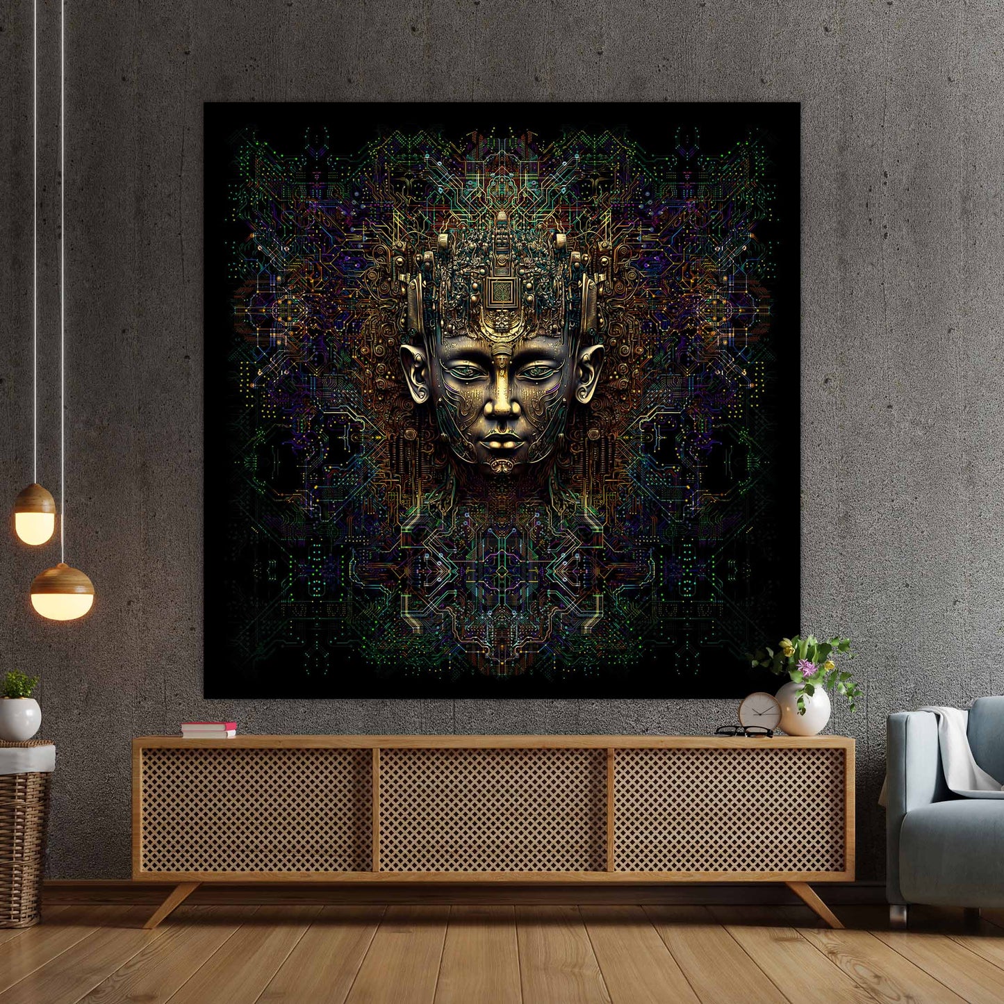 Mind Processor Buddha Backdrop UV-Active Blacklight - Artrama