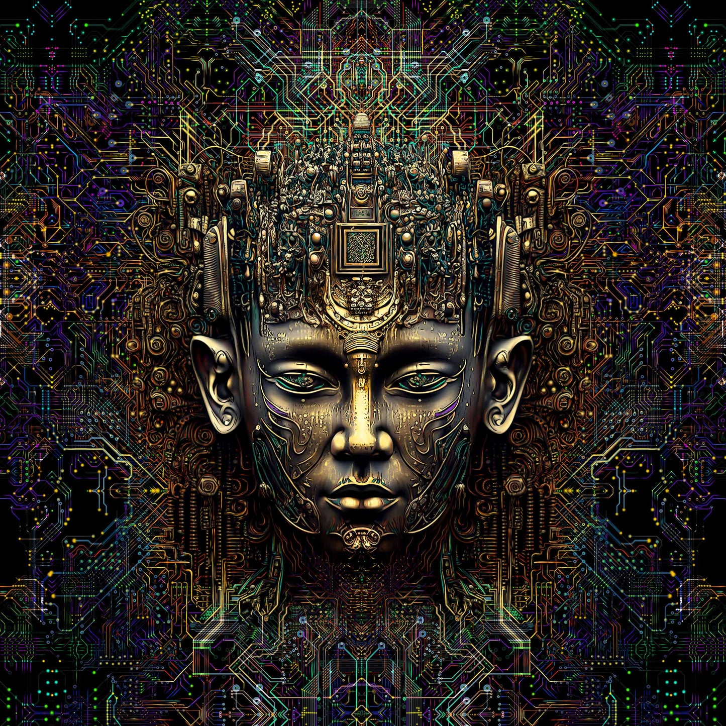 Mind Processor Buddha Backdrop UV-Active Blacklight - Artrama