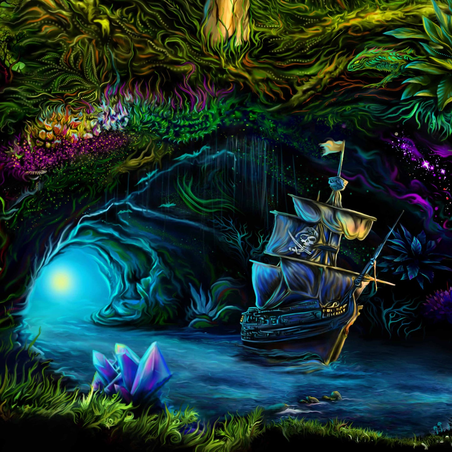 Neverland Psy backdrop UV-Active Blacklight - Artrama