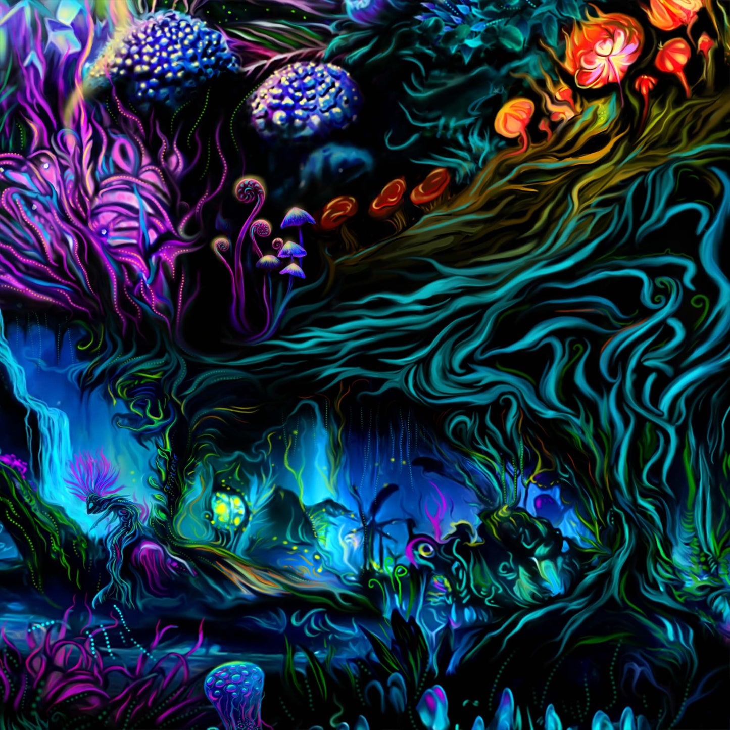 Neverland Psy backdrop UV-Active Blacklight - Artrama