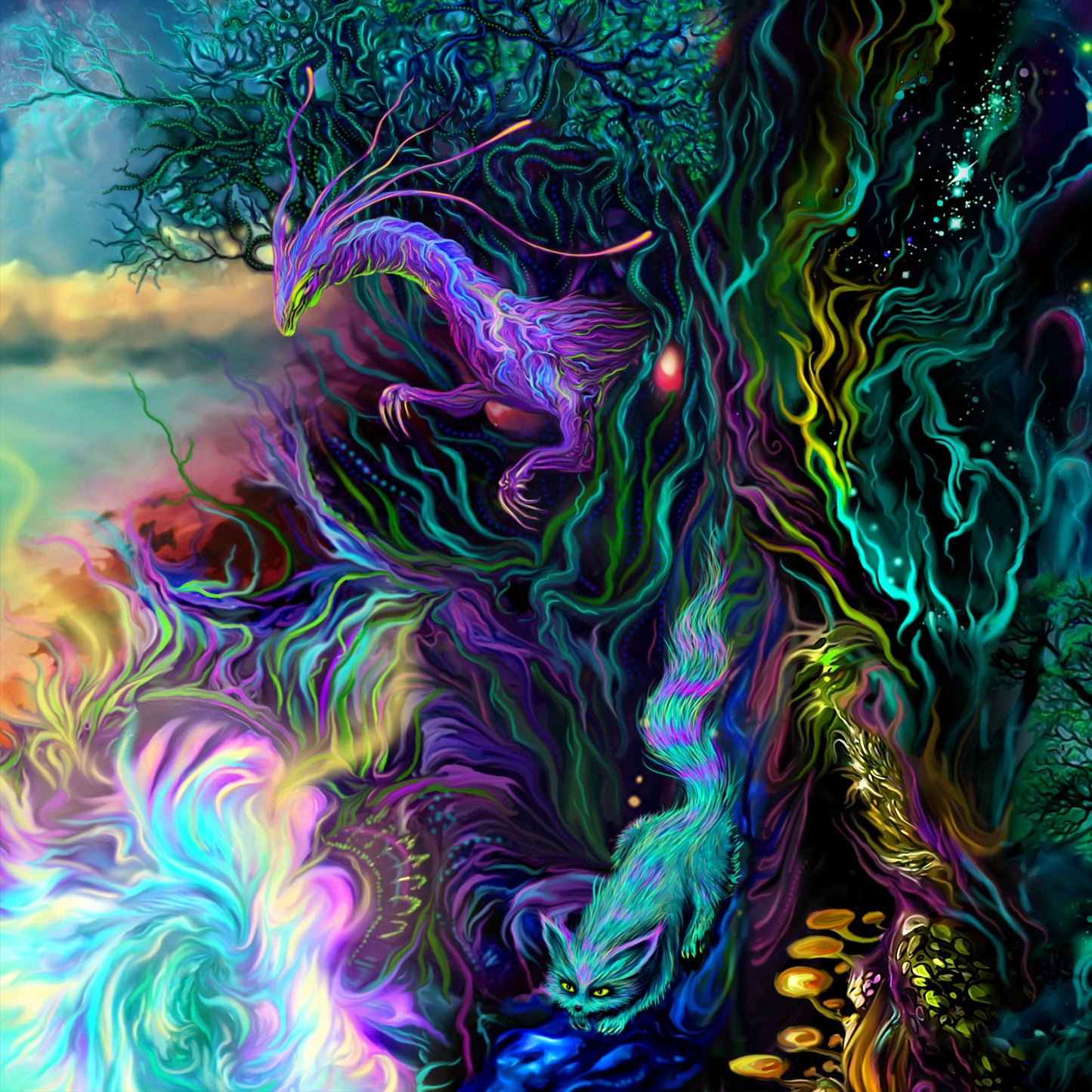 Neverland Psy backdrop UV-Active Blacklight - Artrama