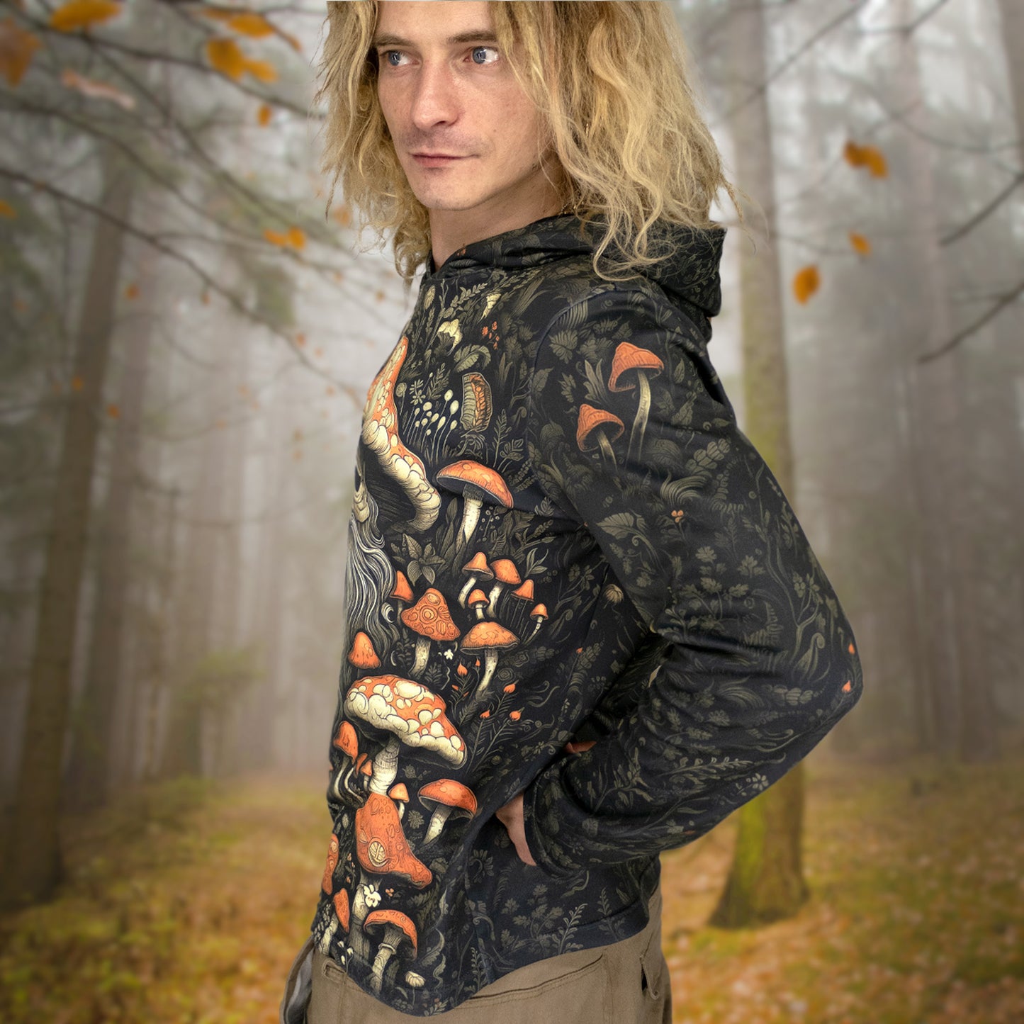 Old Mushrooms Long sleeve UV-active Blacklight - Artrama