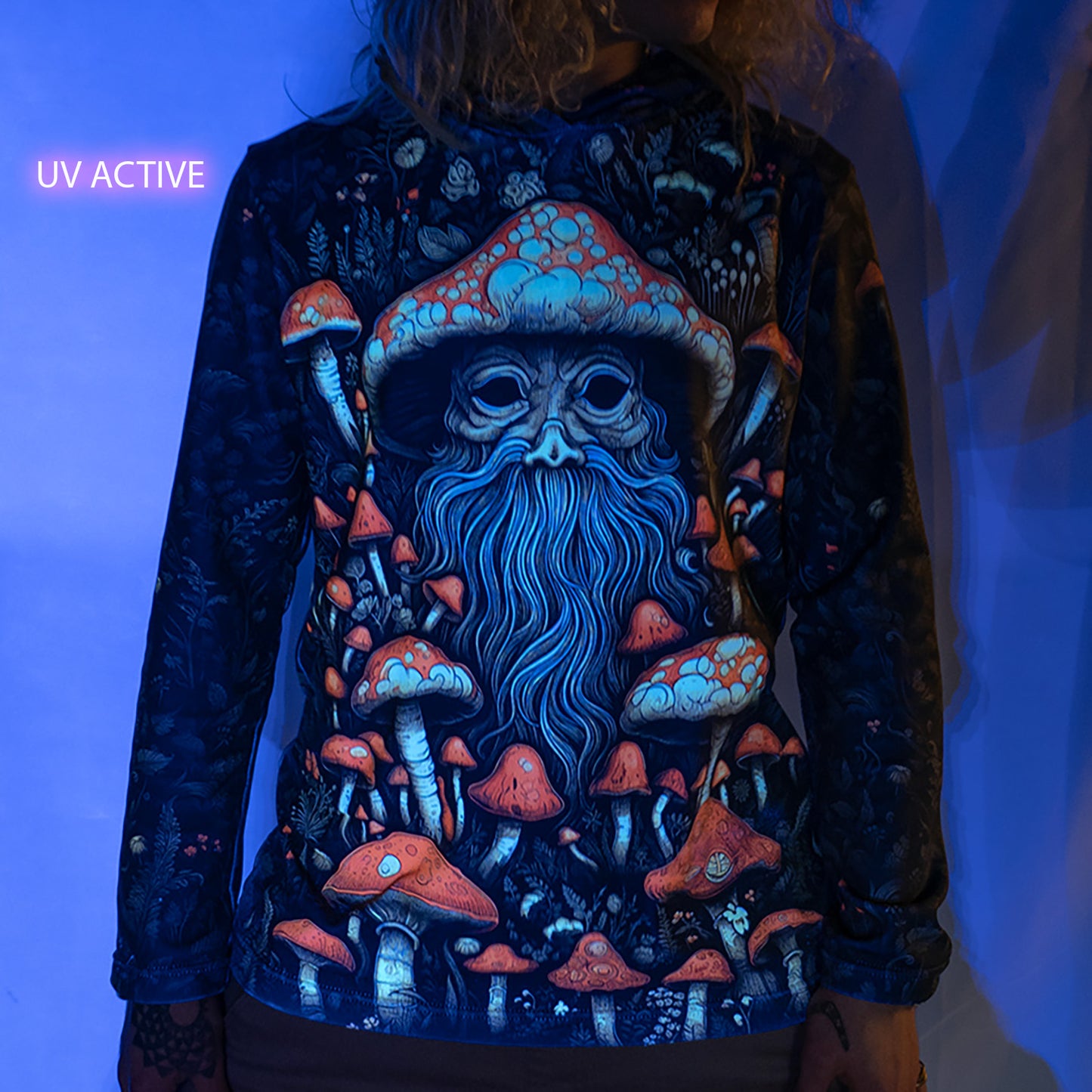 Old Mushrooms Long sleeve UV-active Blacklight - Artrama