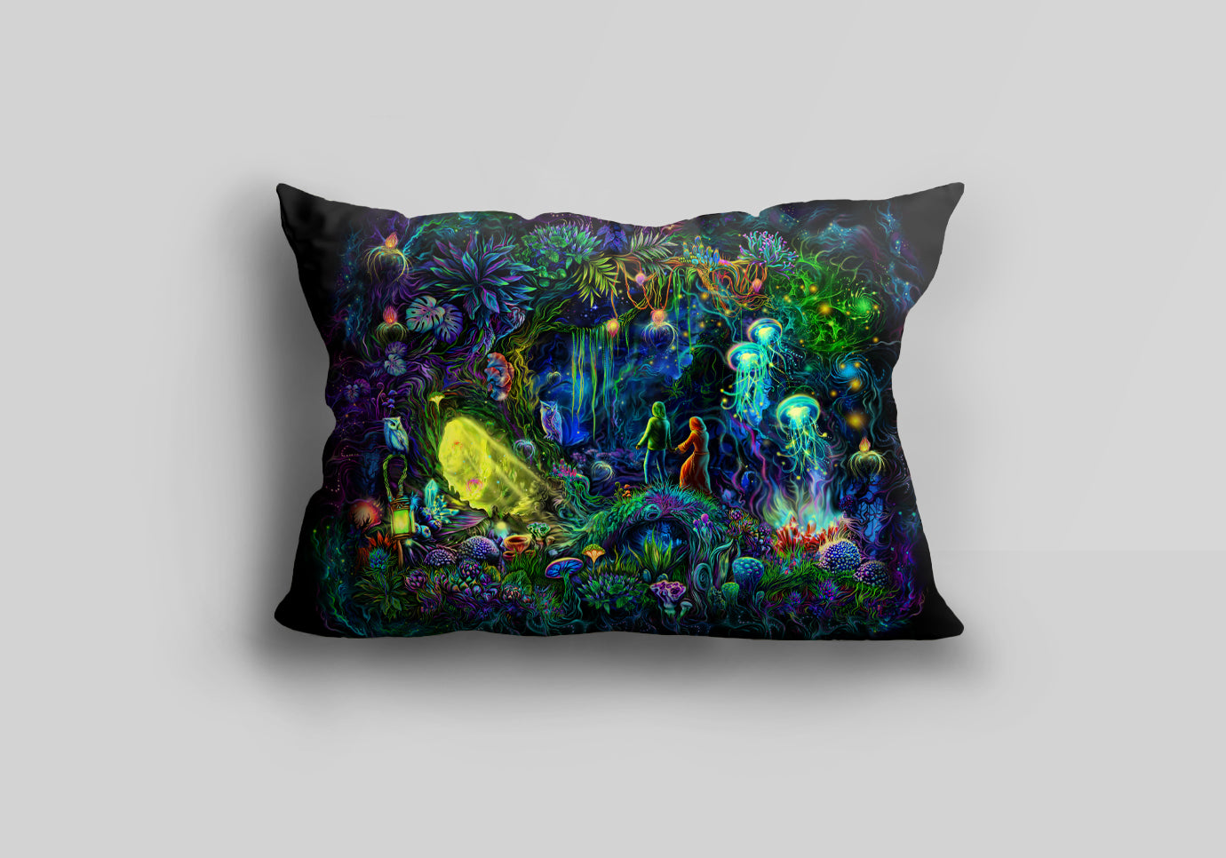 Wizard Forest pillowcase uv blacklight active