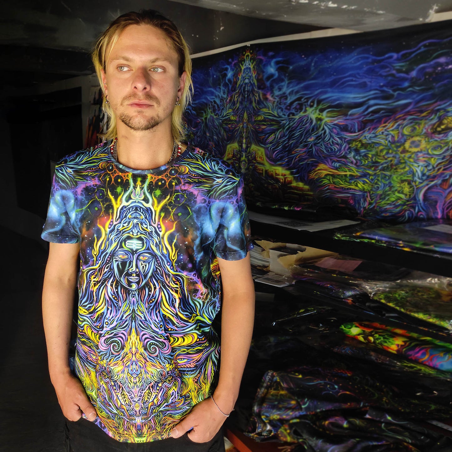 Shiva Blacklight UV active T-shirt - Artrama