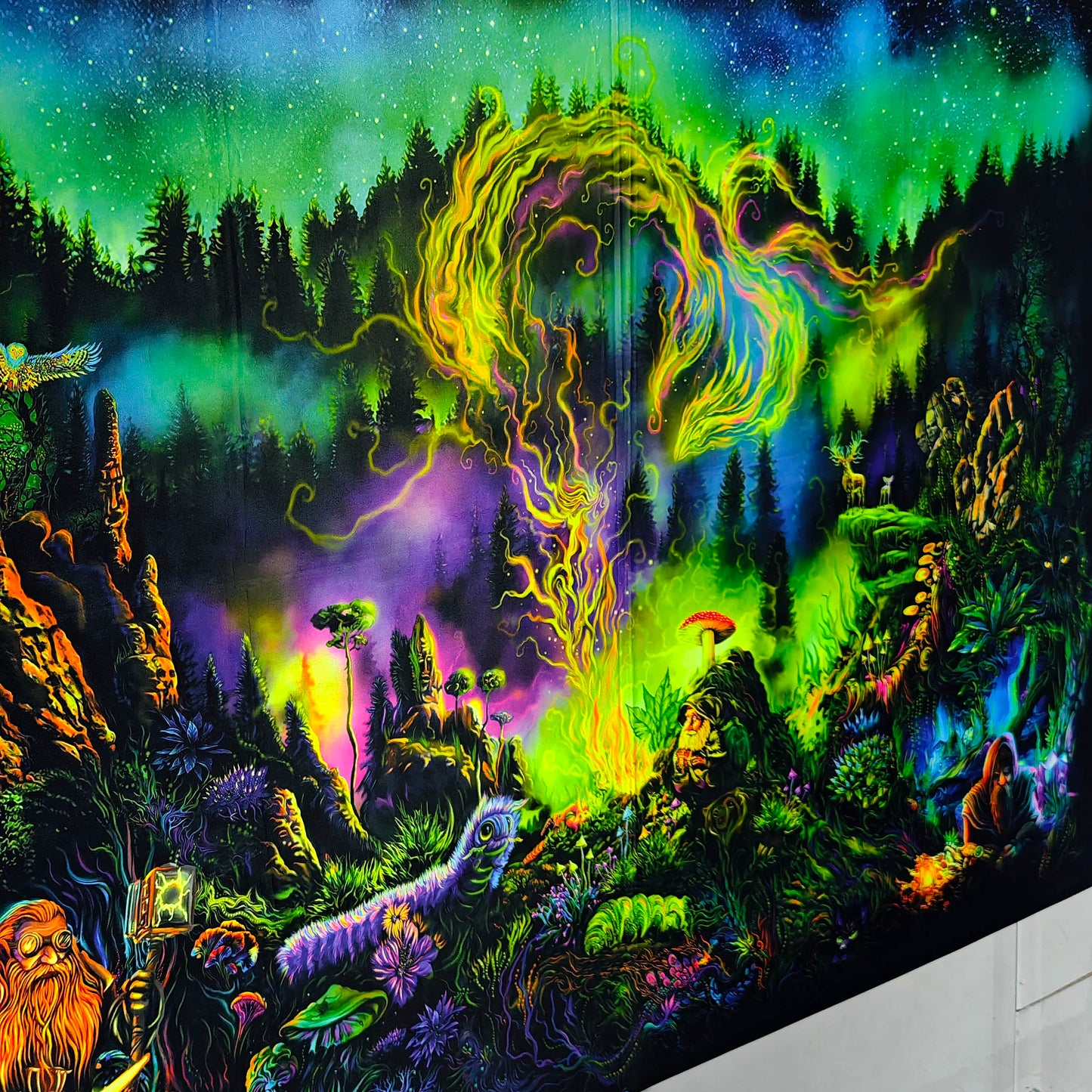 Dwarf meadow Backdrop UV-Active Blacklight