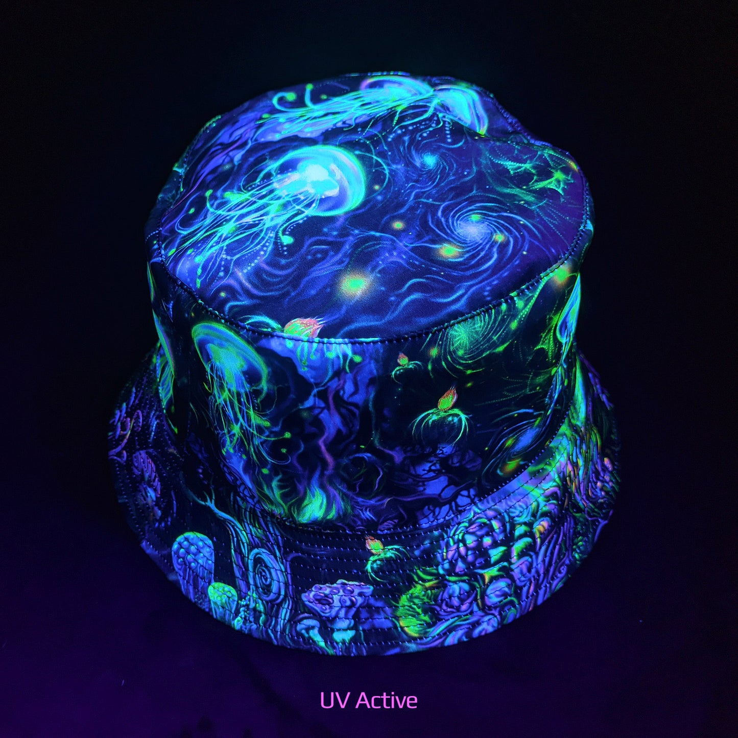 Jellyfish Panama, Blacklight UV active bucket hat