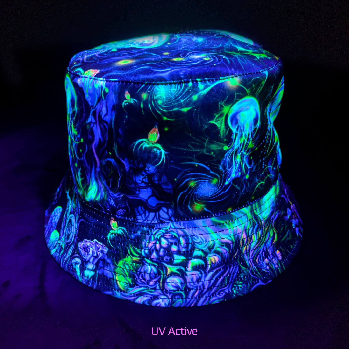 Jellyfish Panama, Blacklight UV active bucket hat
