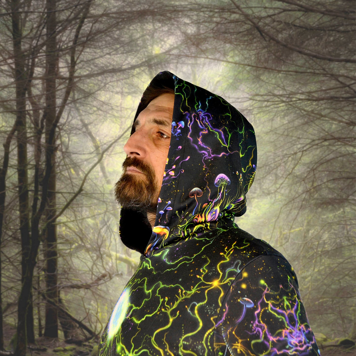 Mushrooms kingdom Long sleeve UV-active Blacklight - Artrama