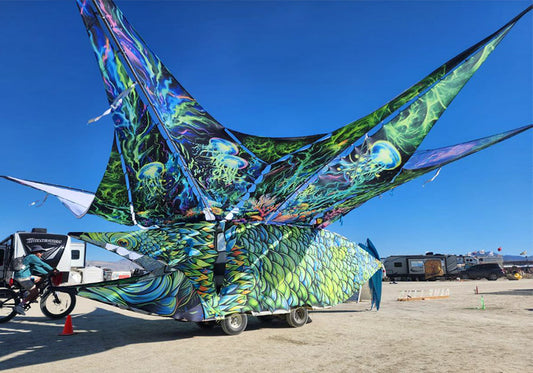 Incredible flying fish car for "Burning Man"