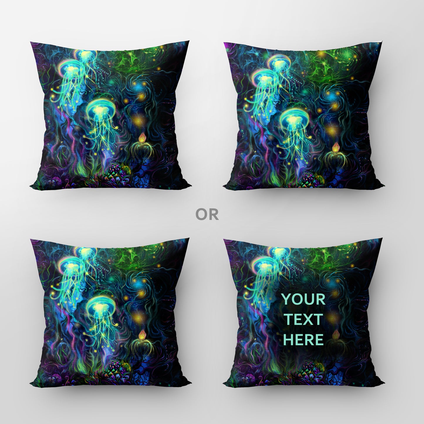 Jellyfish pillowcase uv blacklight active (Copy) (Copy)