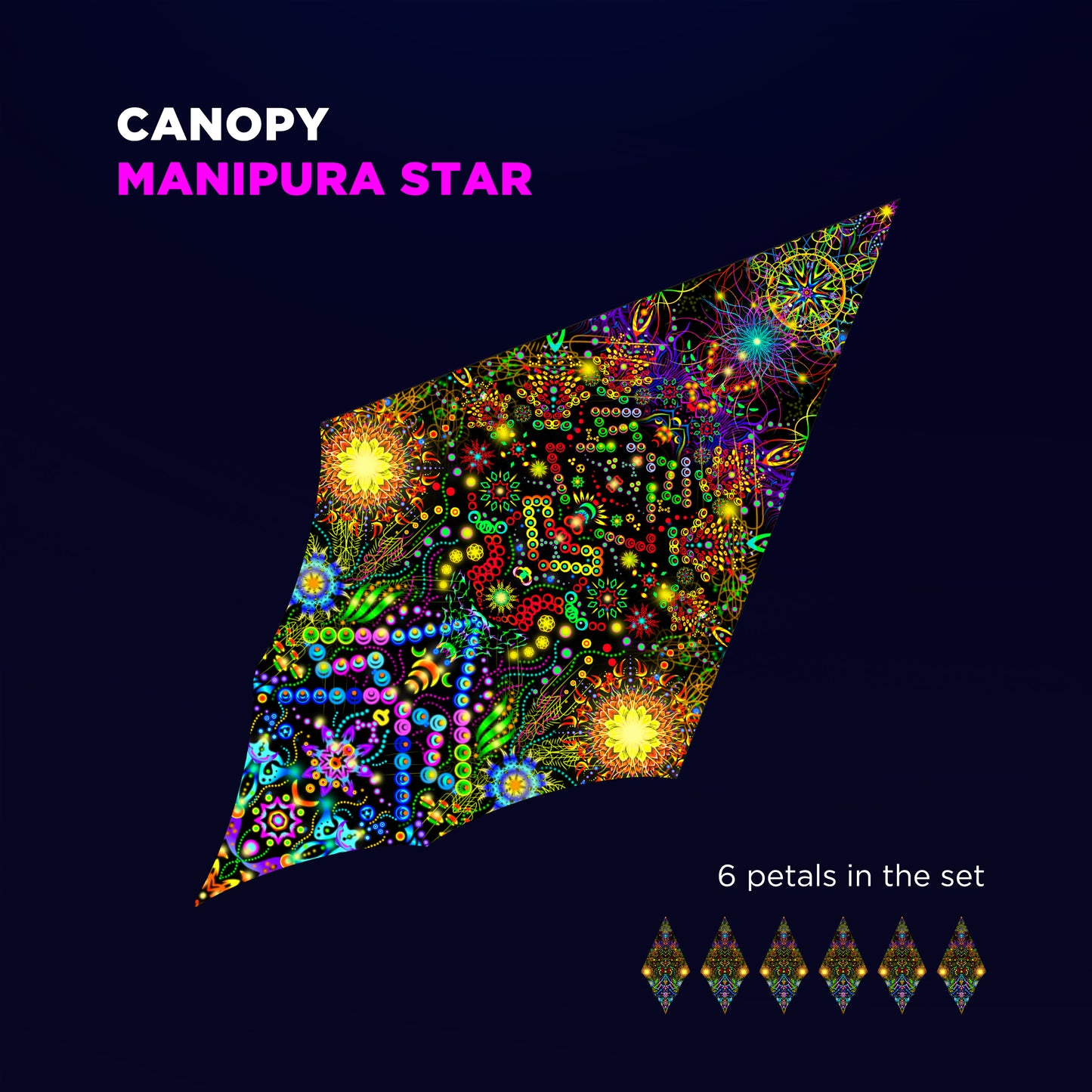 Manipura Canopy UV-Active Blacklight Decor