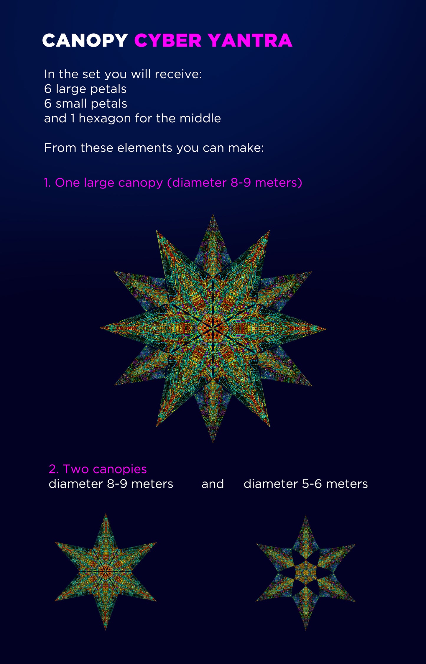 Cyber Yantra Canopy UV-Active Blacklight Decor