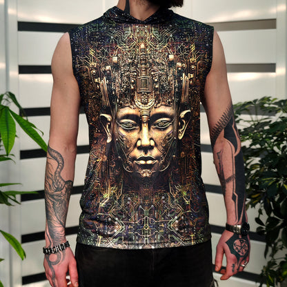 Buddha galucination - Set Consisting of a Panama Hat and Sleeveless T-shirt UV Reactive