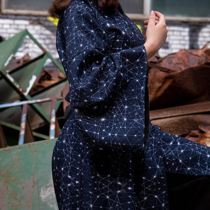 Blacklight Kimono Neuron Geometry, Rave Dress, Festival Tunic, Trippy Wear (Unisex)