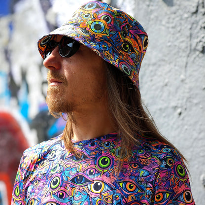 All eyes on me - Set of a Panama Hat and T-shirt UV Reactive