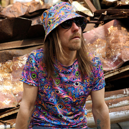 All eyes on me - Set of a Panama Hat and T-shirt UV Reactive