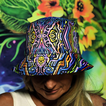 Maya Shambala Panama, Blacklight UV active bucket hat