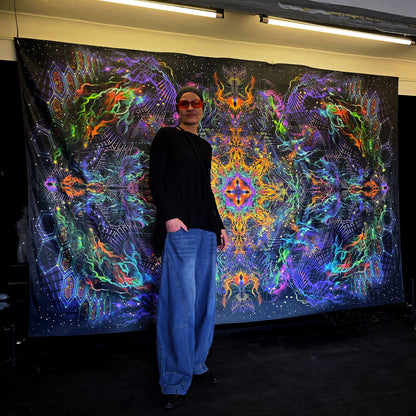 Yantra of the Universe Psy Backdrop UV-Active Blacklight