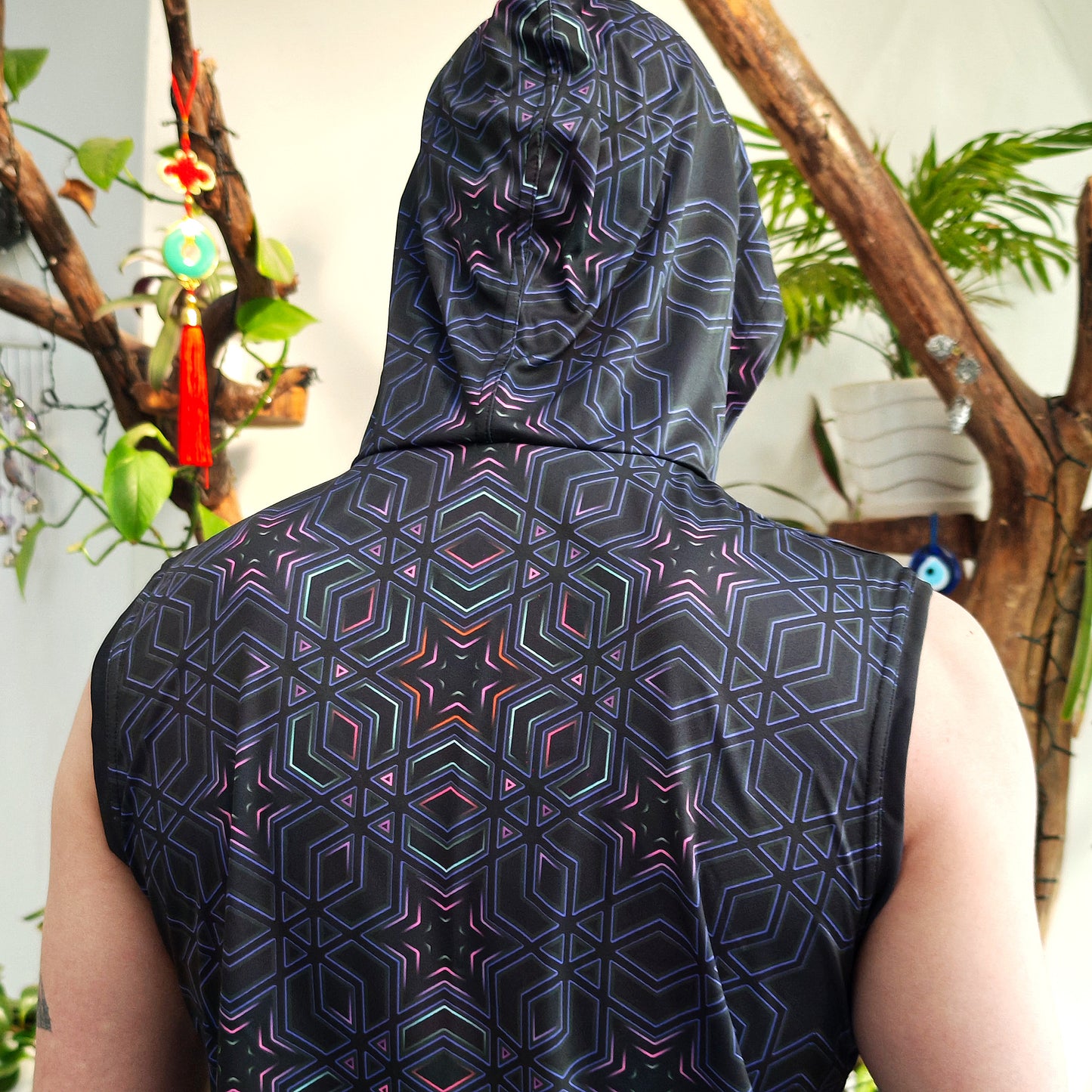 Sacred Geometry - Set Consisting of a Panama Hat and Sleeveless T-shirt UV Reactive (Copy)