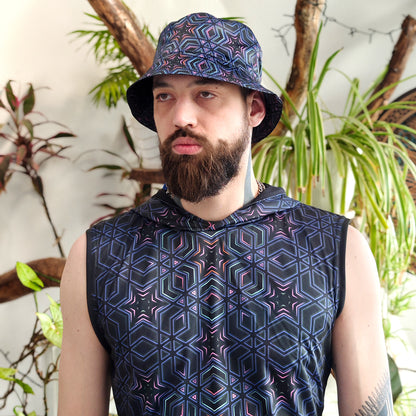 Sacred Geometry - Set Consisting of a Panama Hat and Sleeveless T-shirt UV Reactive (Copy)