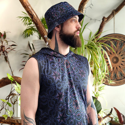 Sacred Geometry - Set Consisting of a Panama Hat and Sleeveless T-shirt UV Reactive (Copy)