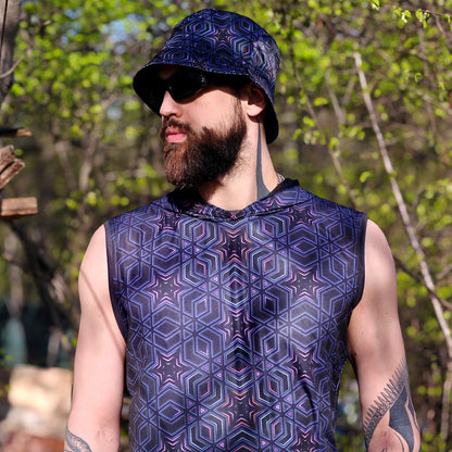Sacred Geometry - Set Consisting of a Panama Hat and Sleeveless T-shirt UV Reactive (Copy)